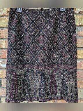 Black & Plum Paisley Skirt — 12